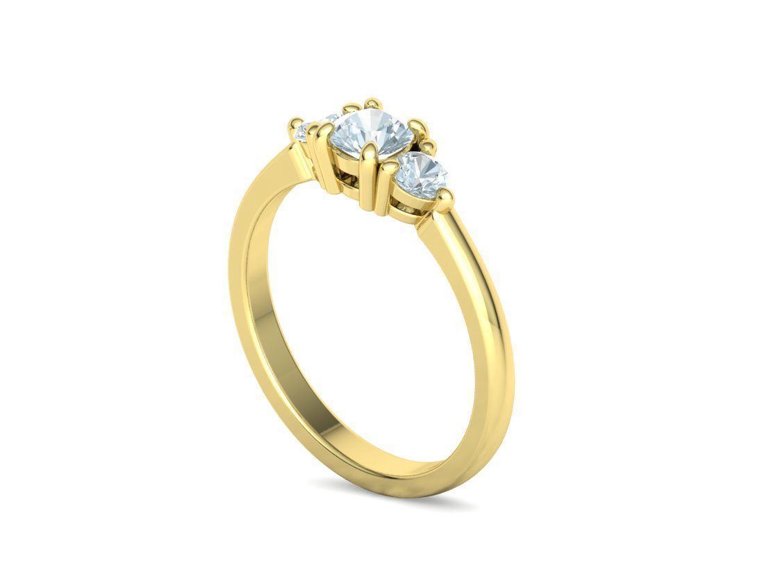 Three Stone Diamond ring printable 3dmodel N10344 3D print model 3D print model_43