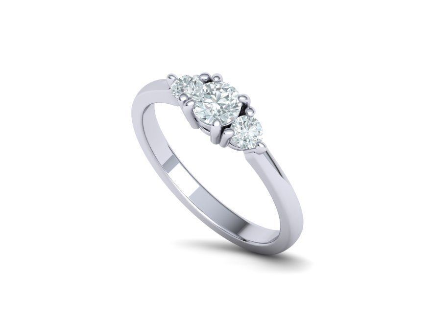 Three Stone Diamond ring printable 3dmodel N10344 3D print model 3D print model_12