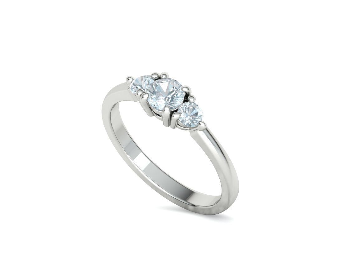 Three Stone Diamond ring printable 3dmodel N10344 3D print model 3D print model_39