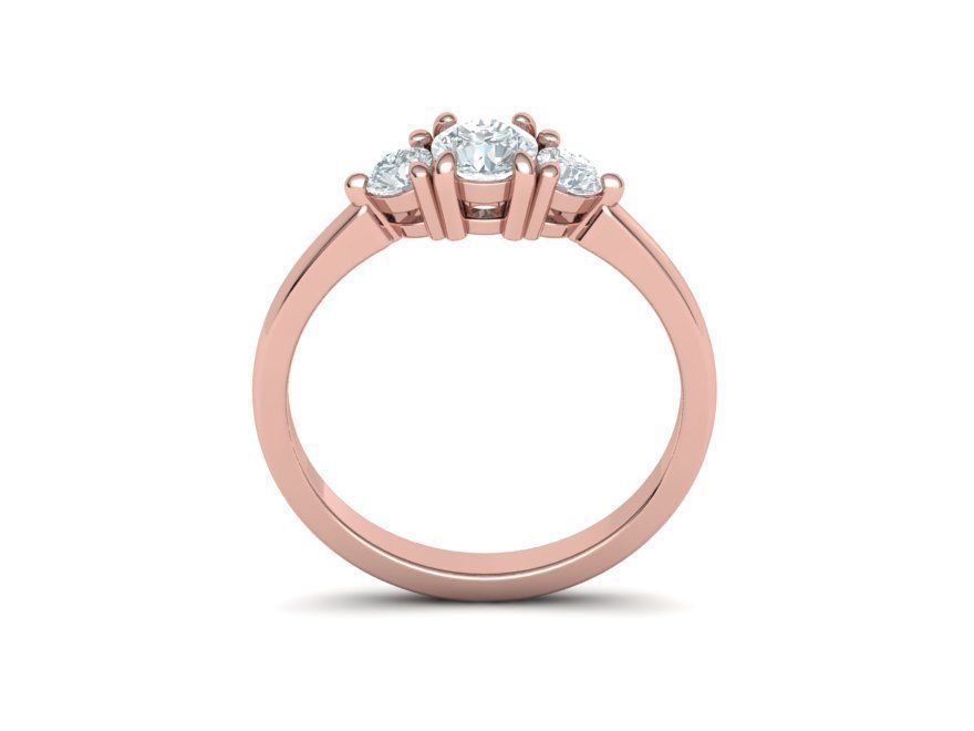 Three Stone Diamond ring printable 3dmodel N10344 3D print model 3D print model_15