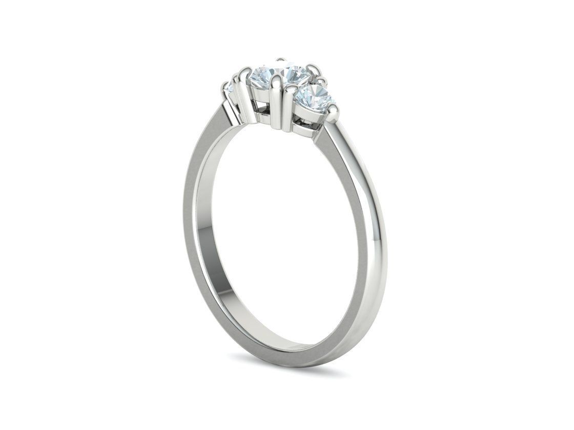 Three Stone Diamond ring printable 3dmodel N10344 3D print model 3D print model_41