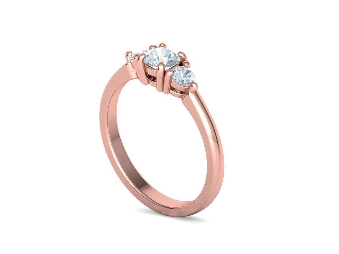 Three Stone Diamond ring printable 3dmodel N10344 3D print model 3D print model_36