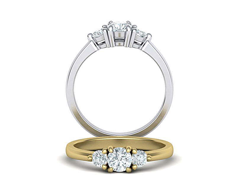 Three Stone Diamond ring printable 3dmodel N10344 3D print model 3D print model_1