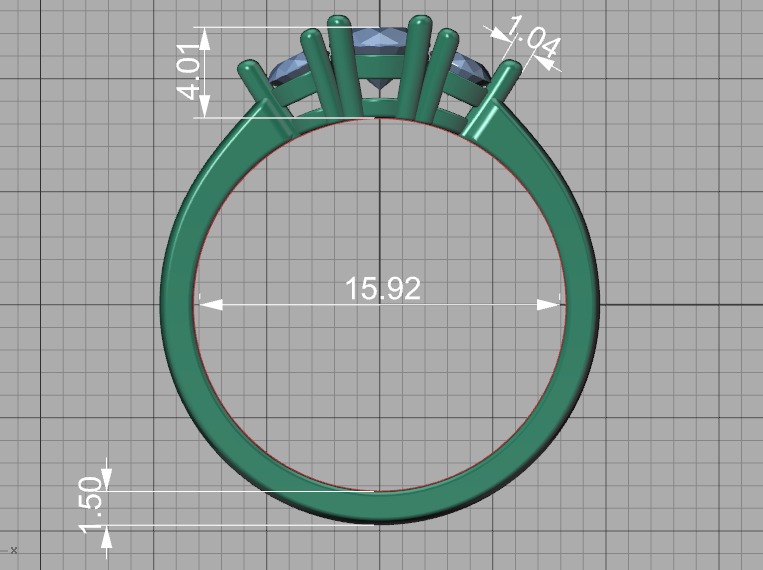 Three Stone Diamond ring printable 3dmodel N10344 3D print model 3D print model_46