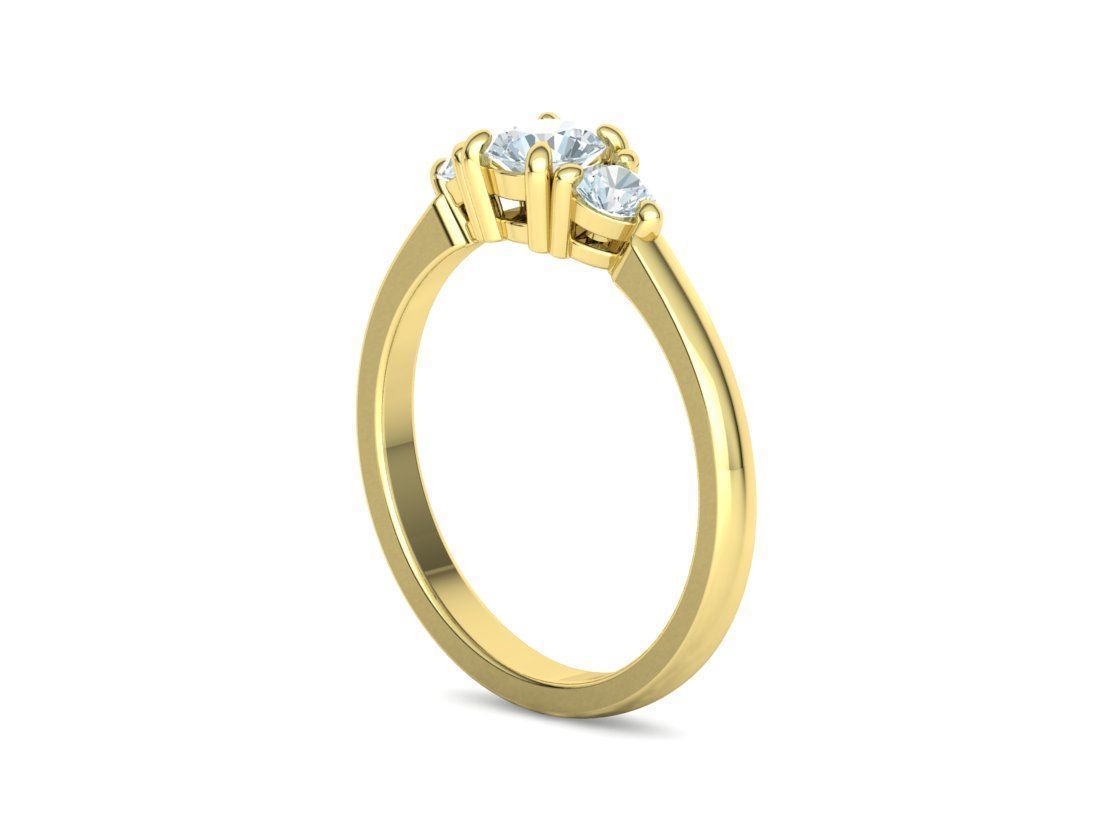 Three Stone Diamond ring printable 3dmodel N10344 3D print model 3D print model_33
