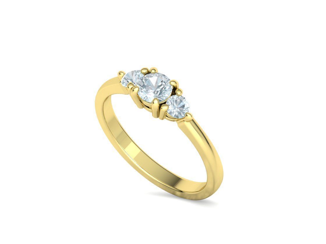 Three Stone Diamond ring printable 3dmodel N10344 3D print model 3D print model_40