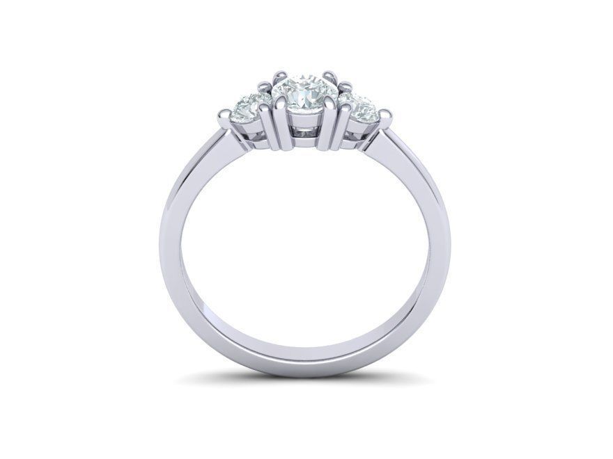 Three Stone Diamond ring printable 3dmodel N10344 3D print model 3D print model_16