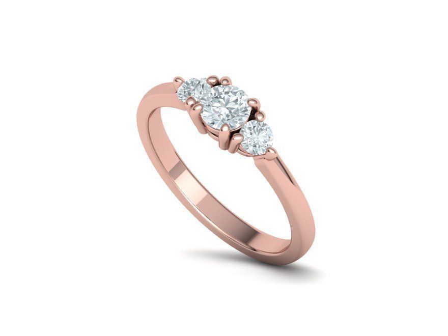 Three Stone Diamond ring printable 3dmodel N10344 3D print model 3D print model_11