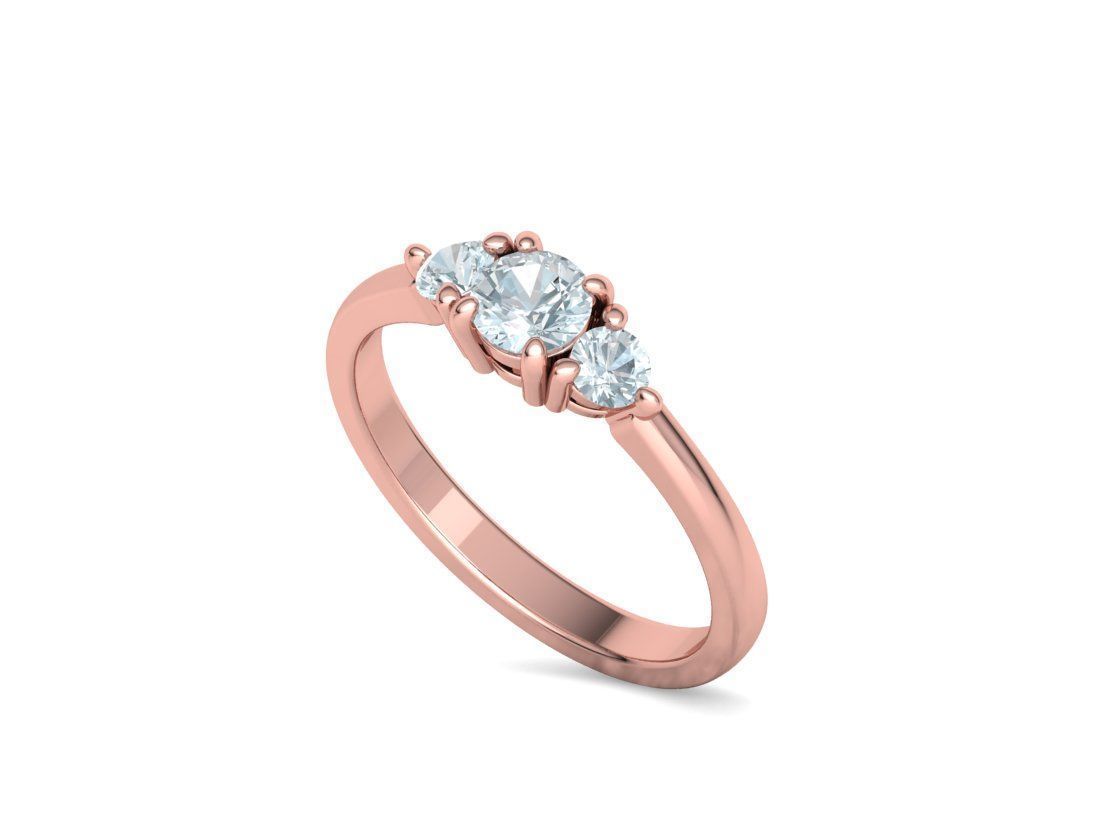 Three Stone Diamond ring printable 3dmodel N10344 3D print model 3D print model_38