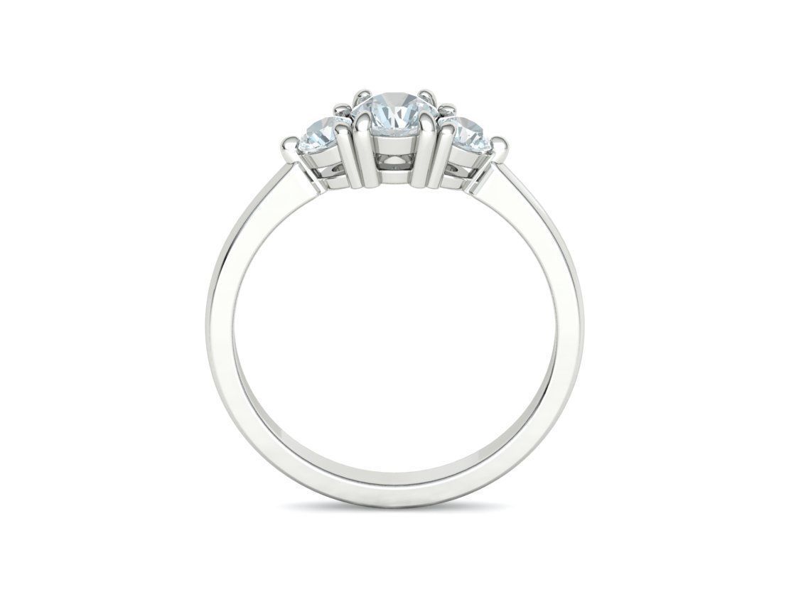 Three Stone Diamond ring printable 3dmodel N10344 3D print model 3D print model_31