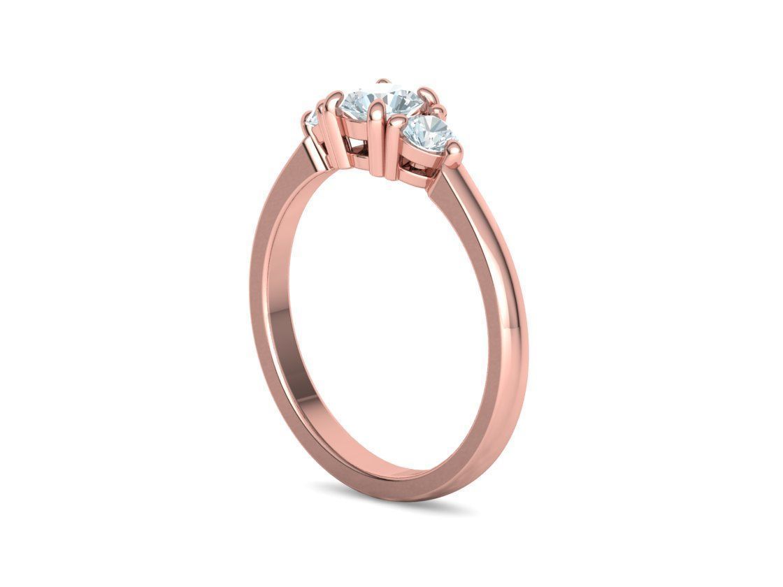 Three Stone Diamond ring printable 3dmodel N10344 3D print model 3D print model_32