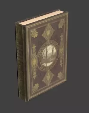 Low poly 3d model book with ornate cover Low-poly 3D model