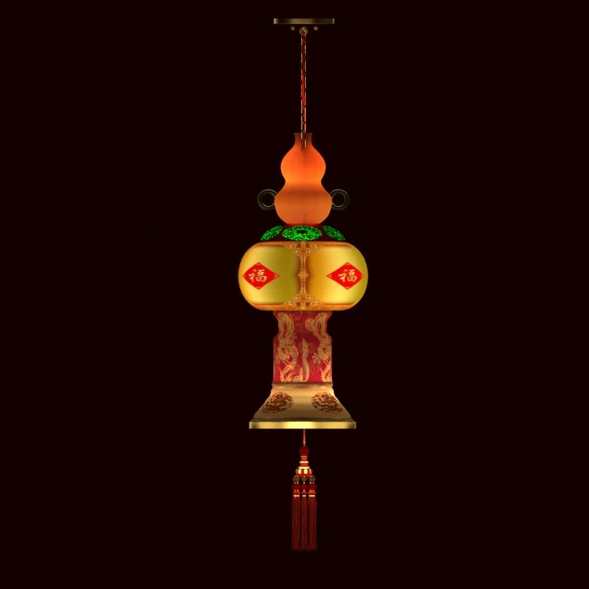 Chinese Palace Lantern 3D model_2