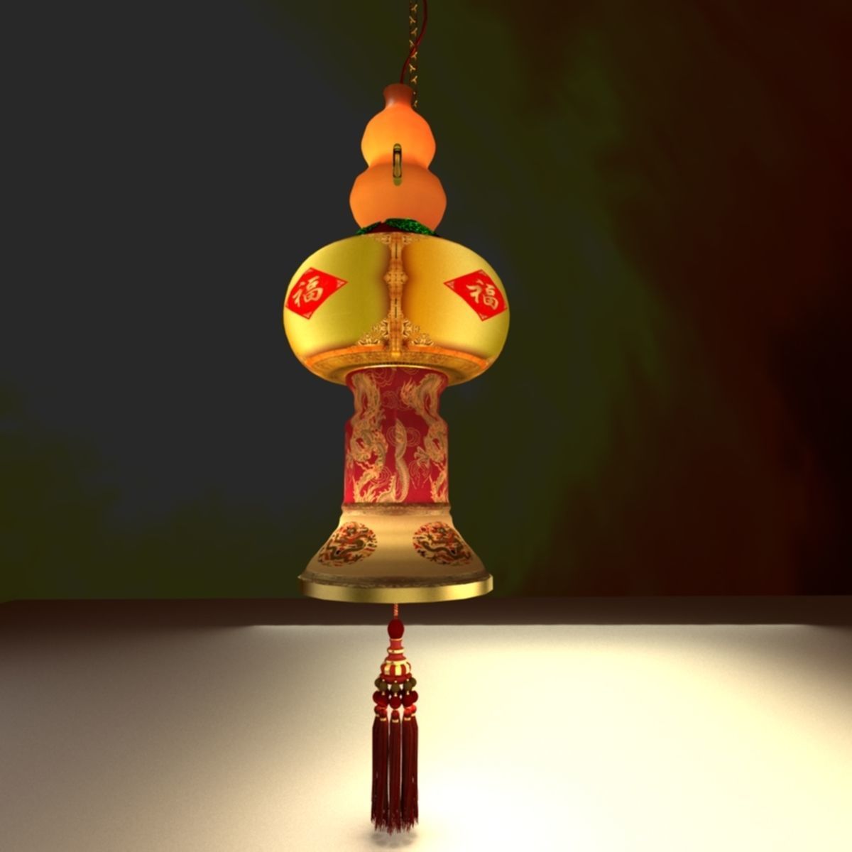 Chinese Palace Lantern 3D model_3