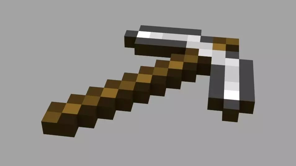 Minecraft Pickaxe Low-poly 3D model_0