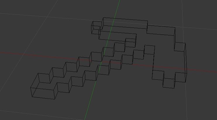 Minecraft Pickaxe Low-poly 3D model_4
