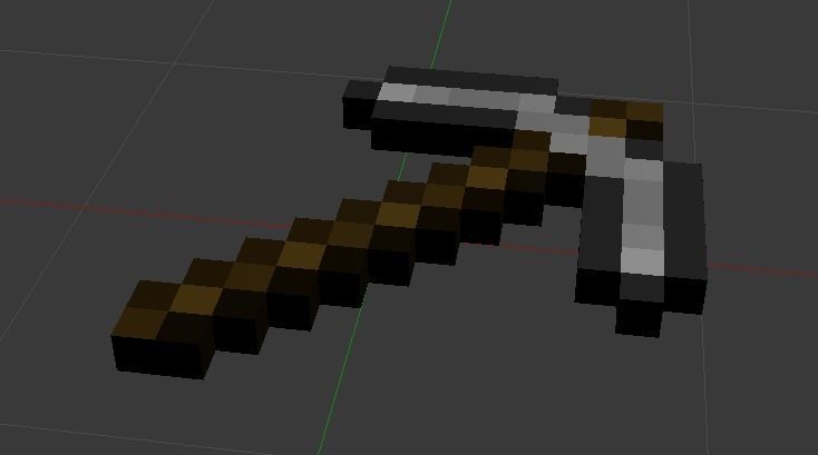 Minecraft Pickaxe Low-poly 3D model_2