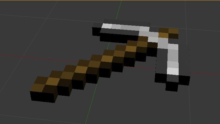 Minecraft Pickaxe Low-poly 3D model_3