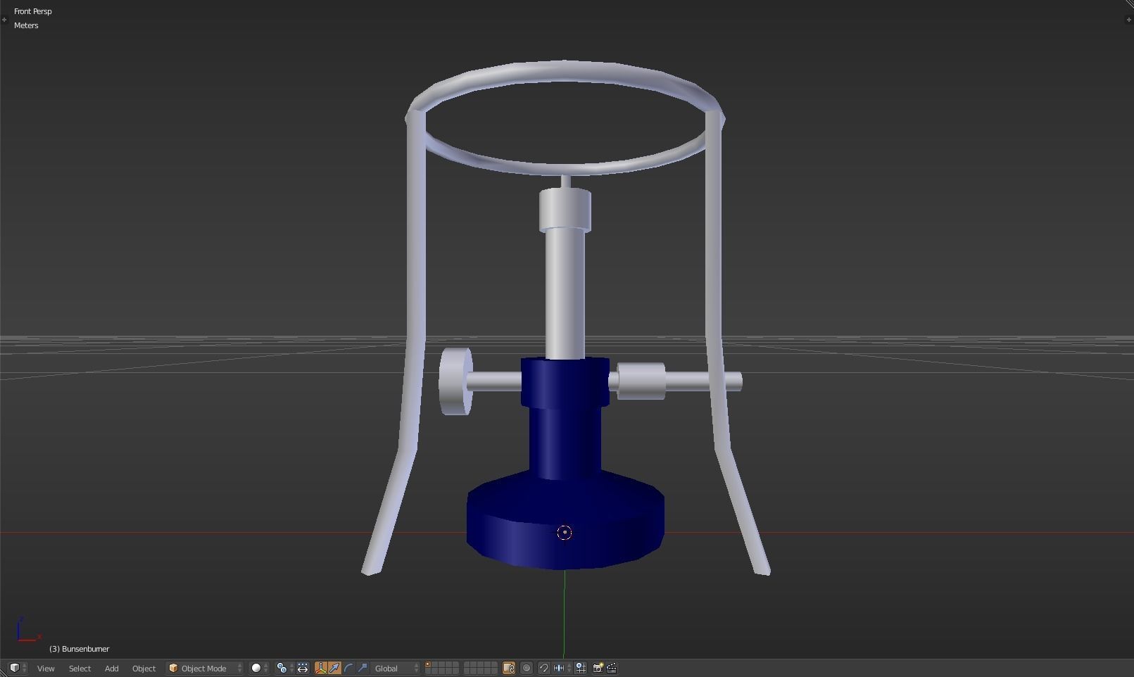 Bunsenburner lamp with metal stand Low-poly 3D model_16