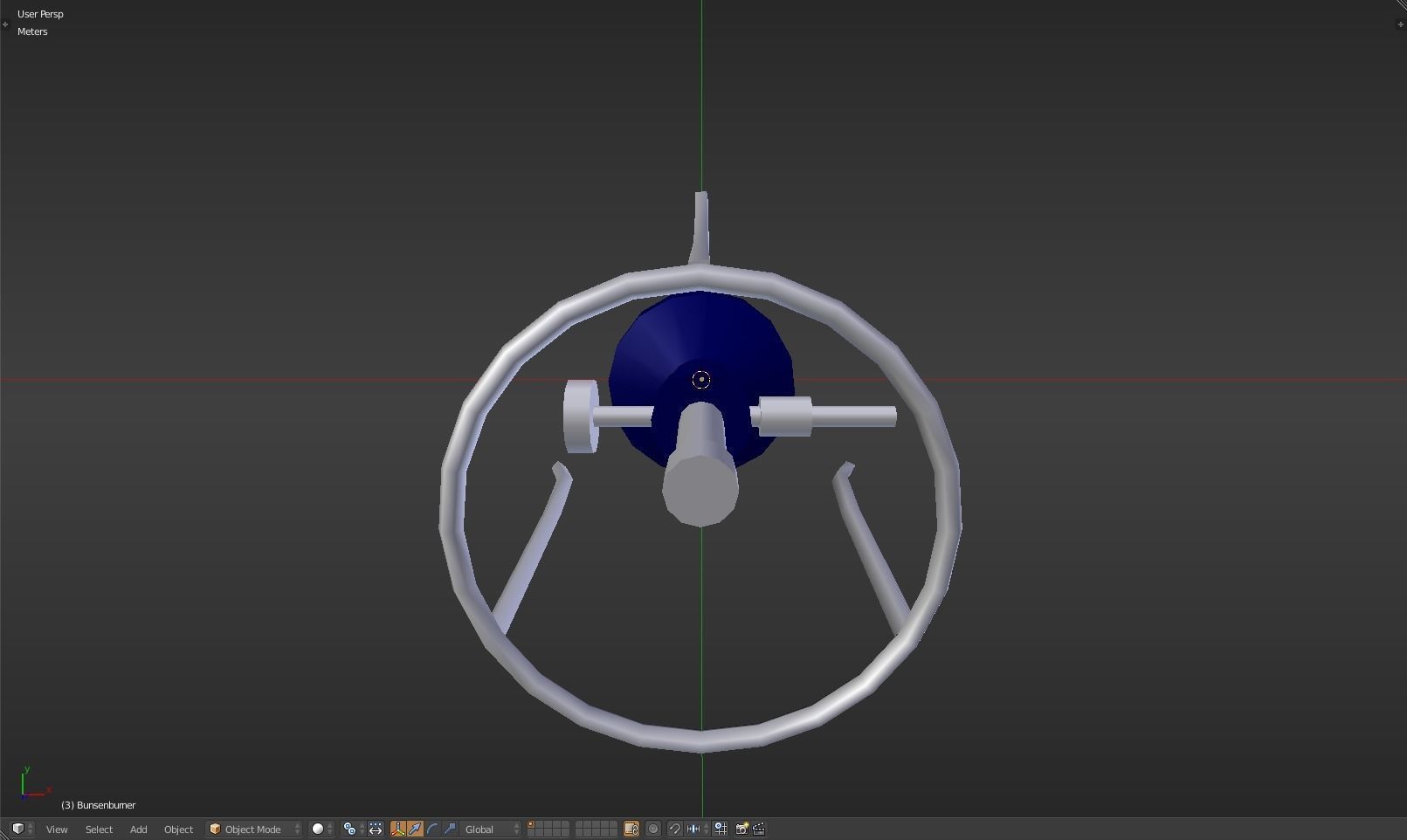 Bunsenburner lamp with metal stand Low-poly 3D model_22