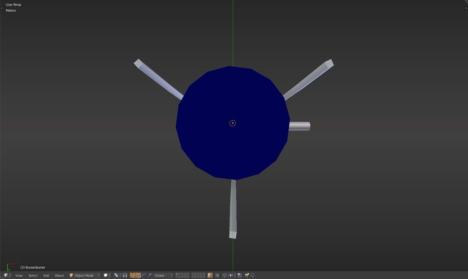 Bunsenburner lamp with metal stand Low-poly 3D model_33