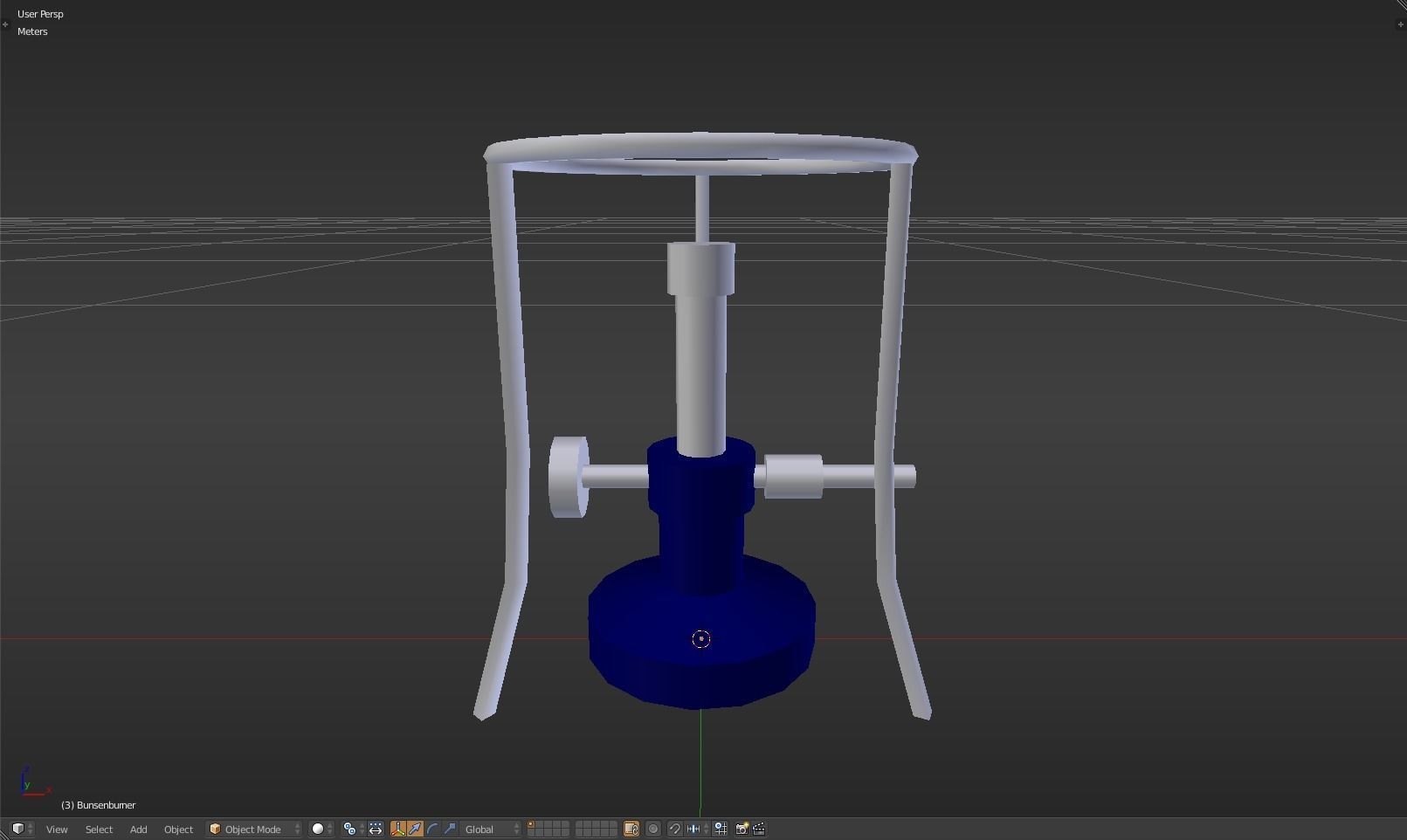 Bunsenburner lamp with metal stand Low-poly 3D model_17