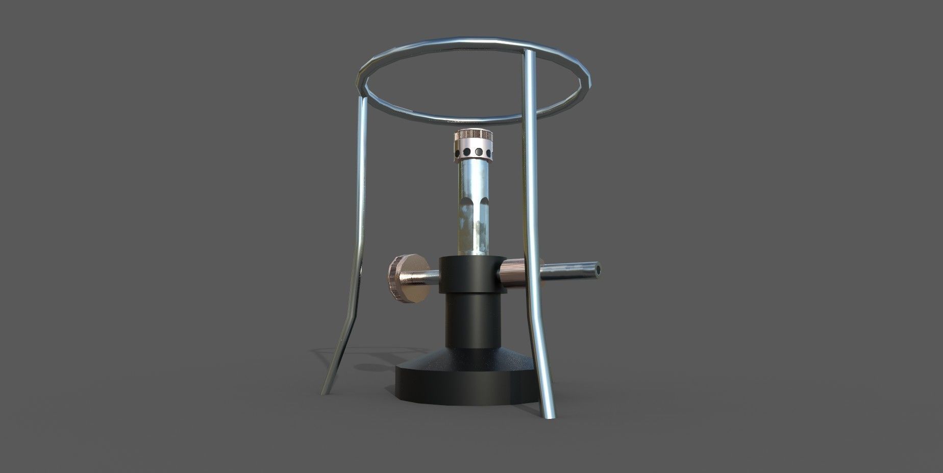 Bunsenburner lamp with metal stand Low-poly 3D model_5