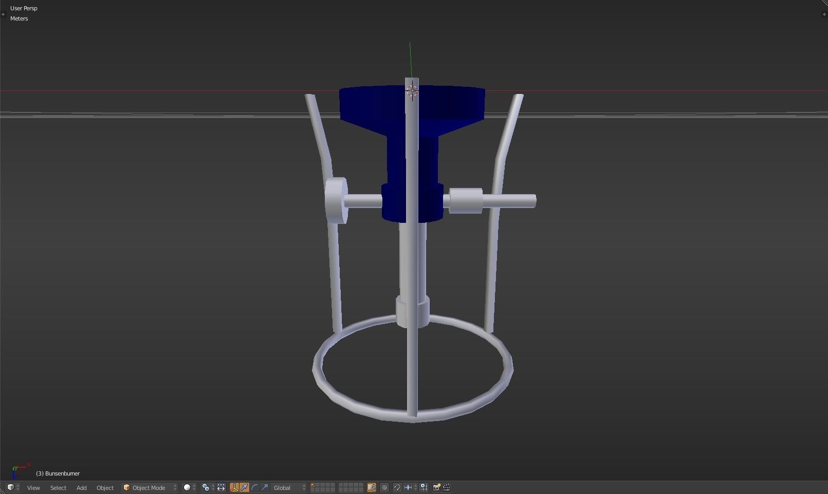 Bunsenburner lamp with metal stand Low-poly 3D model_28