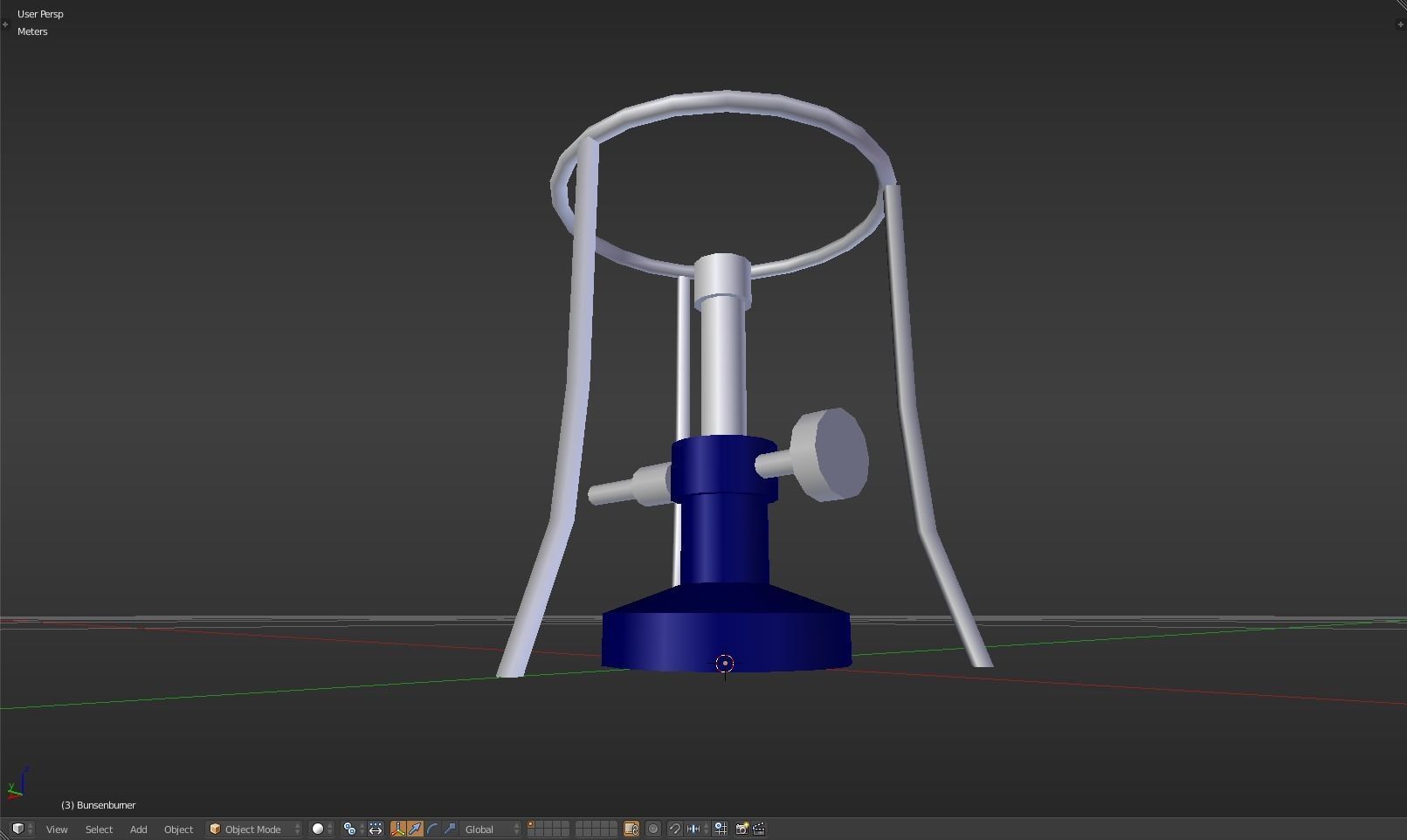 Bunsenburner lamp with metal stand Low-poly 3D model_12