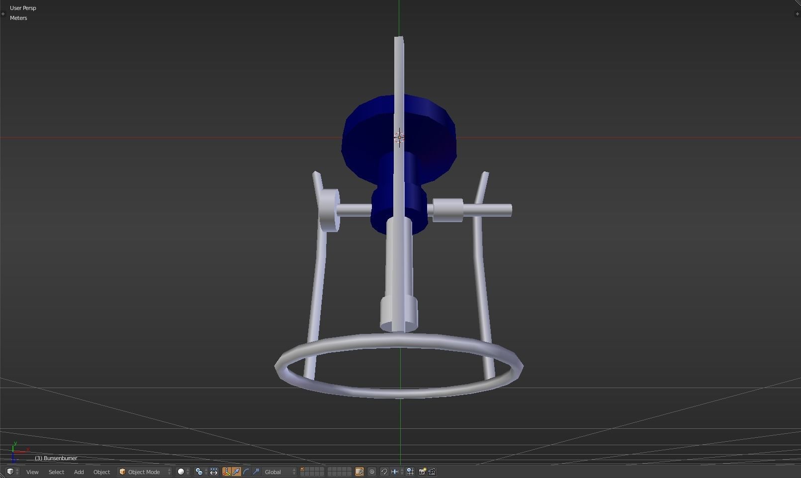 Bunsenburner lamp with metal stand Low-poly 3D model_25