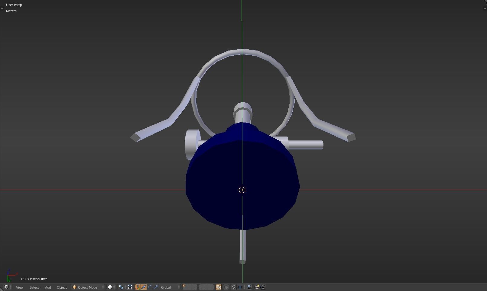 Bunsenburner lamp with metal stand Low-poly 3D model_35