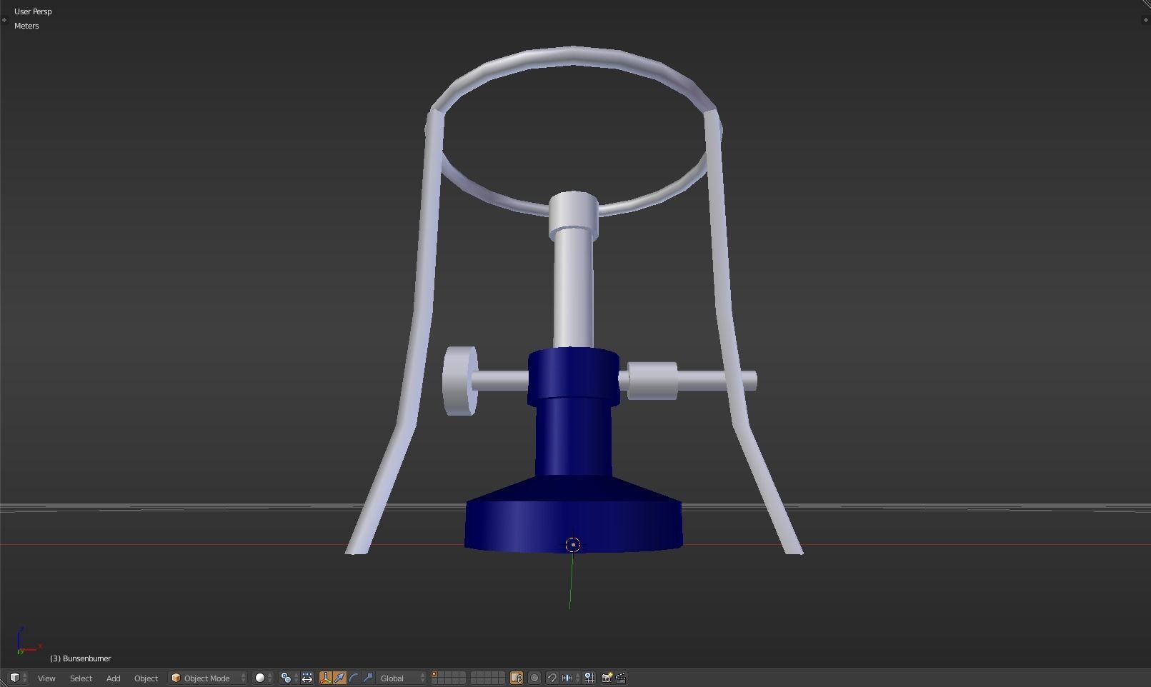 Bunsenburner lamp with metal stand Low-poly 3D model_38