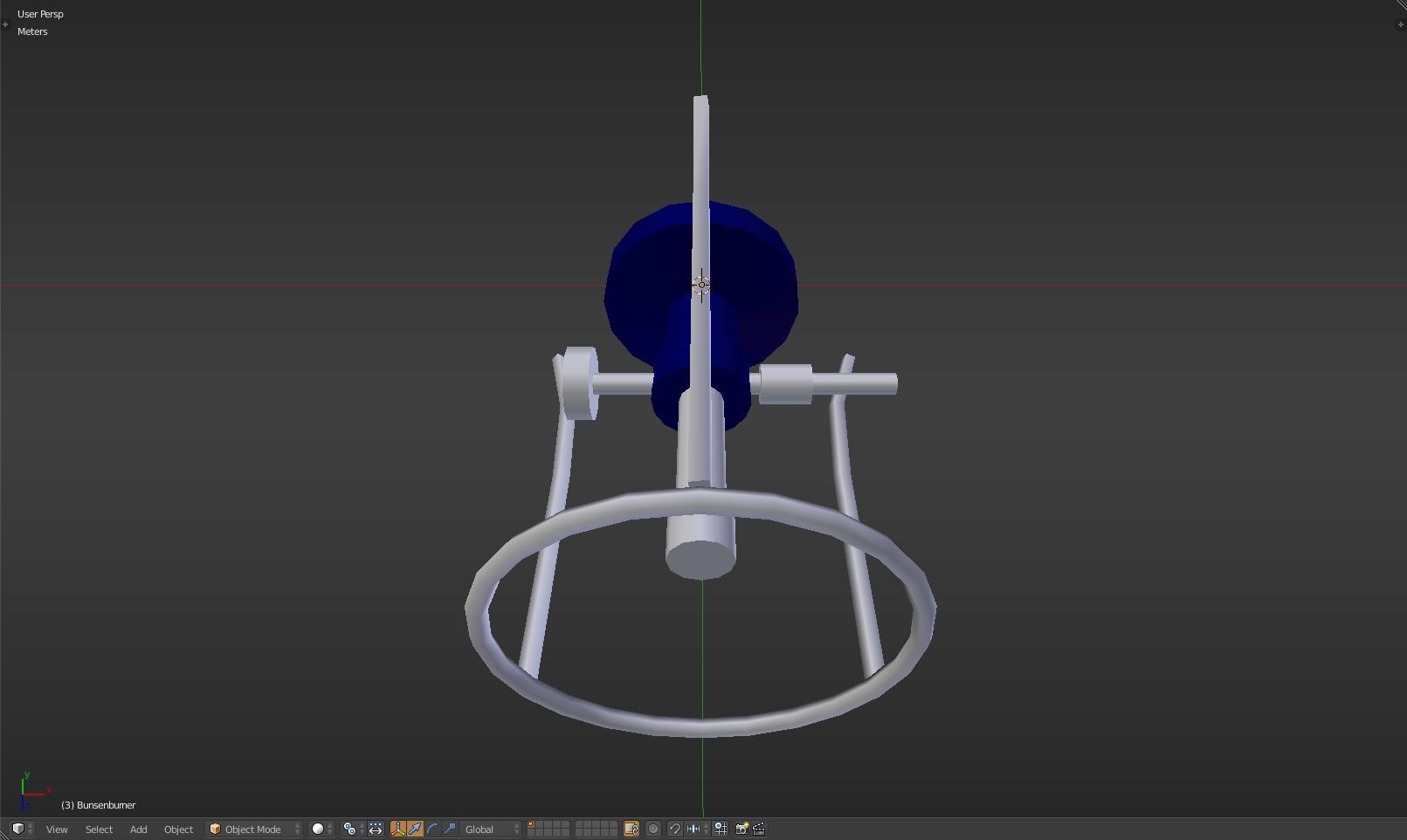 Bunsenburner lamp with metal stand Low-poly 3D model_24