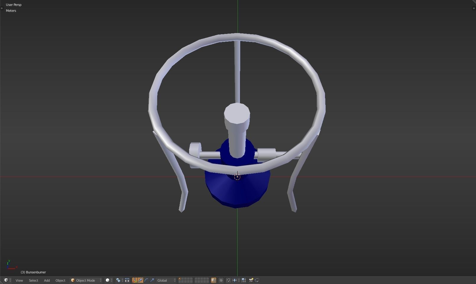 Bunsenburner lamp with metal stand Low-poly 3D model_19