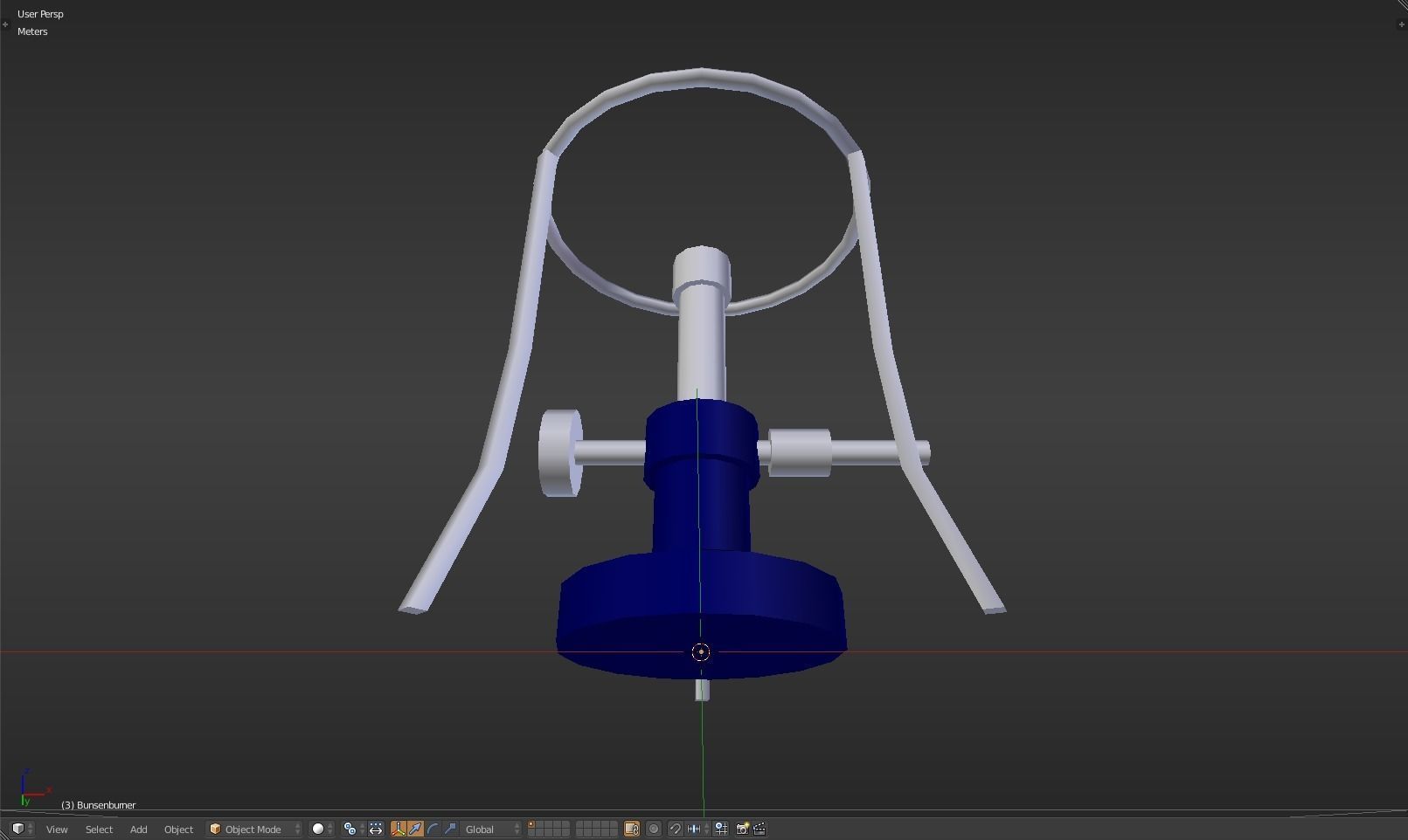 Bunsenburner lamp with metal stand Low-poly 3D model_37