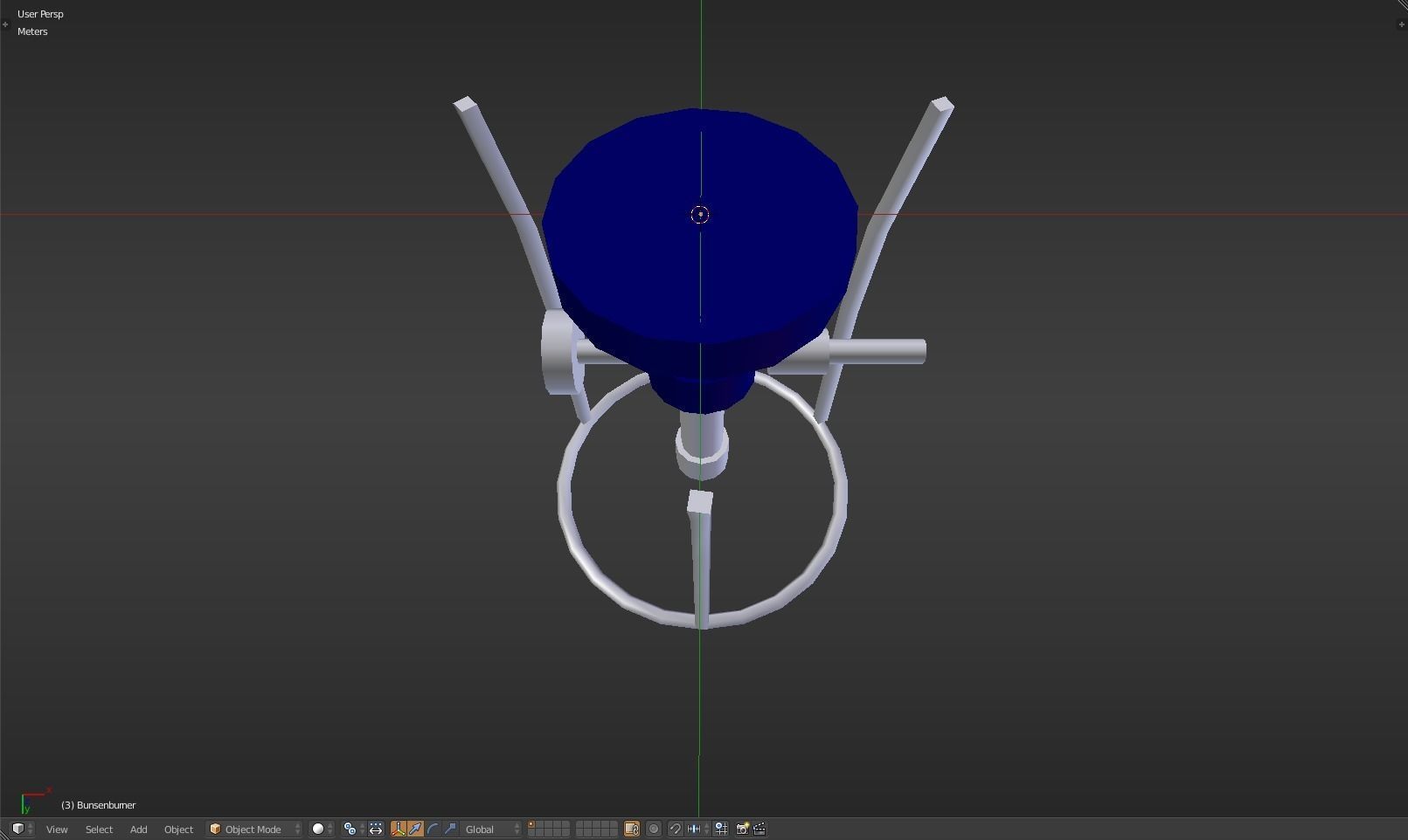 Bunsenburner lamp with metal stand Low-poly 3D model_31