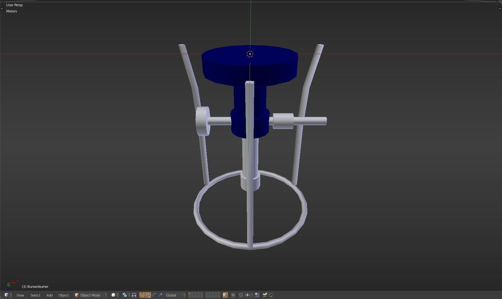 Bunsenburner lamp with metal stand Low-poly 3D model_29