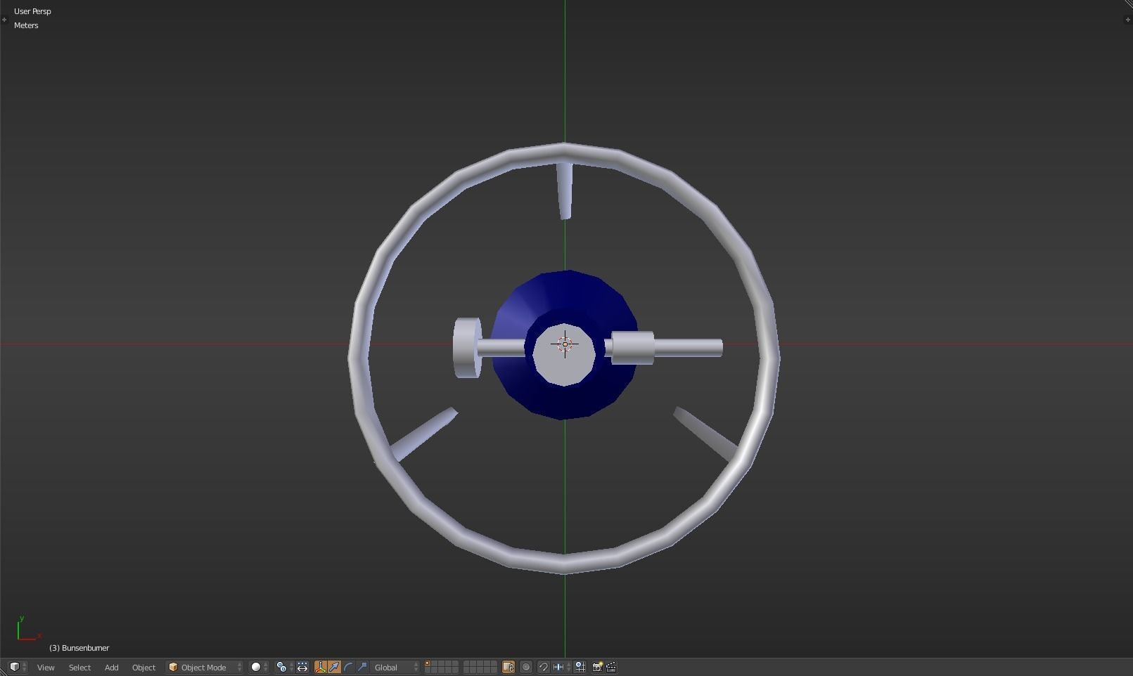 Bunsenburner lamp with metal stand Low-poly 3D model_21