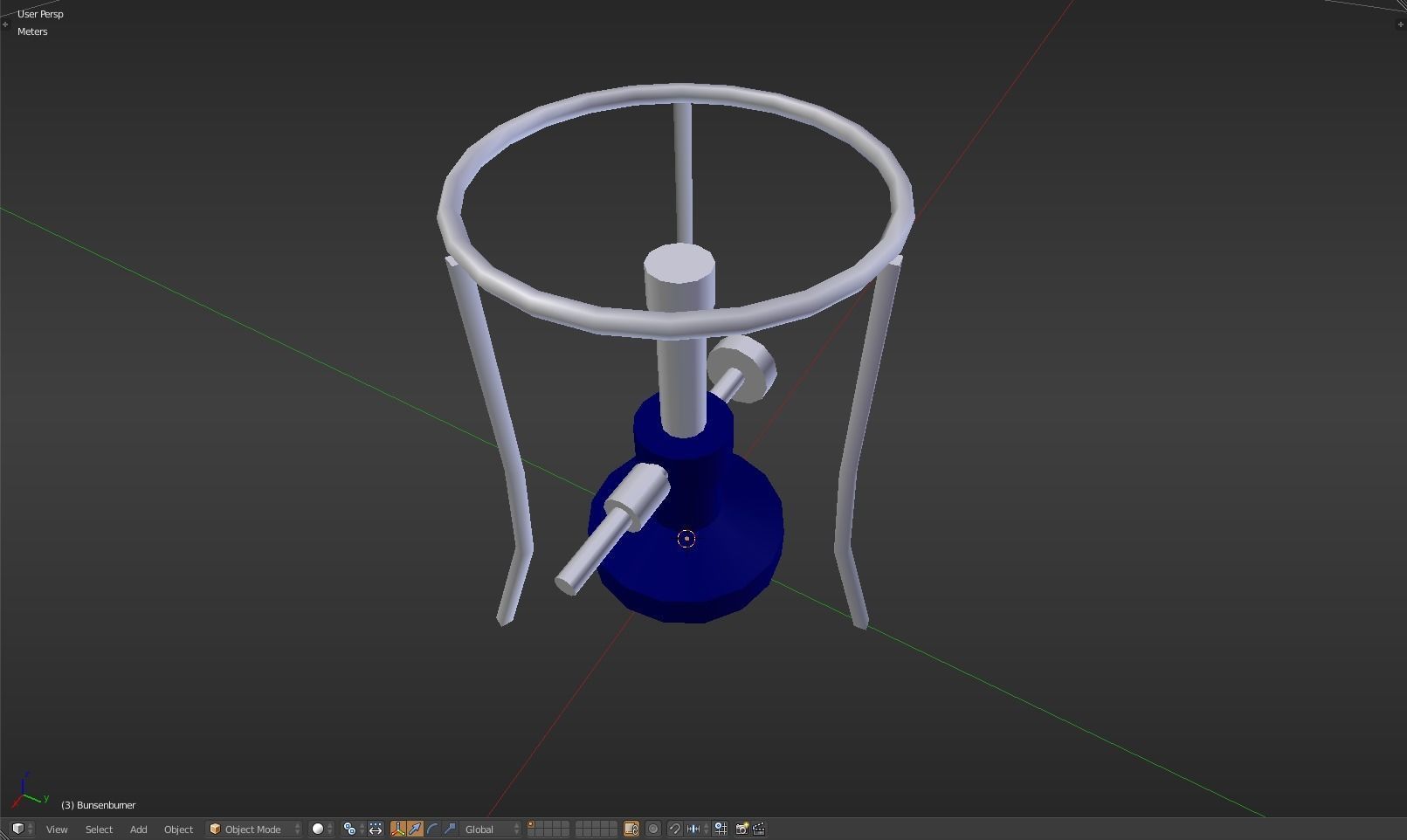 Bunsenburner lamp with metal stand Low-poly 3D model_10