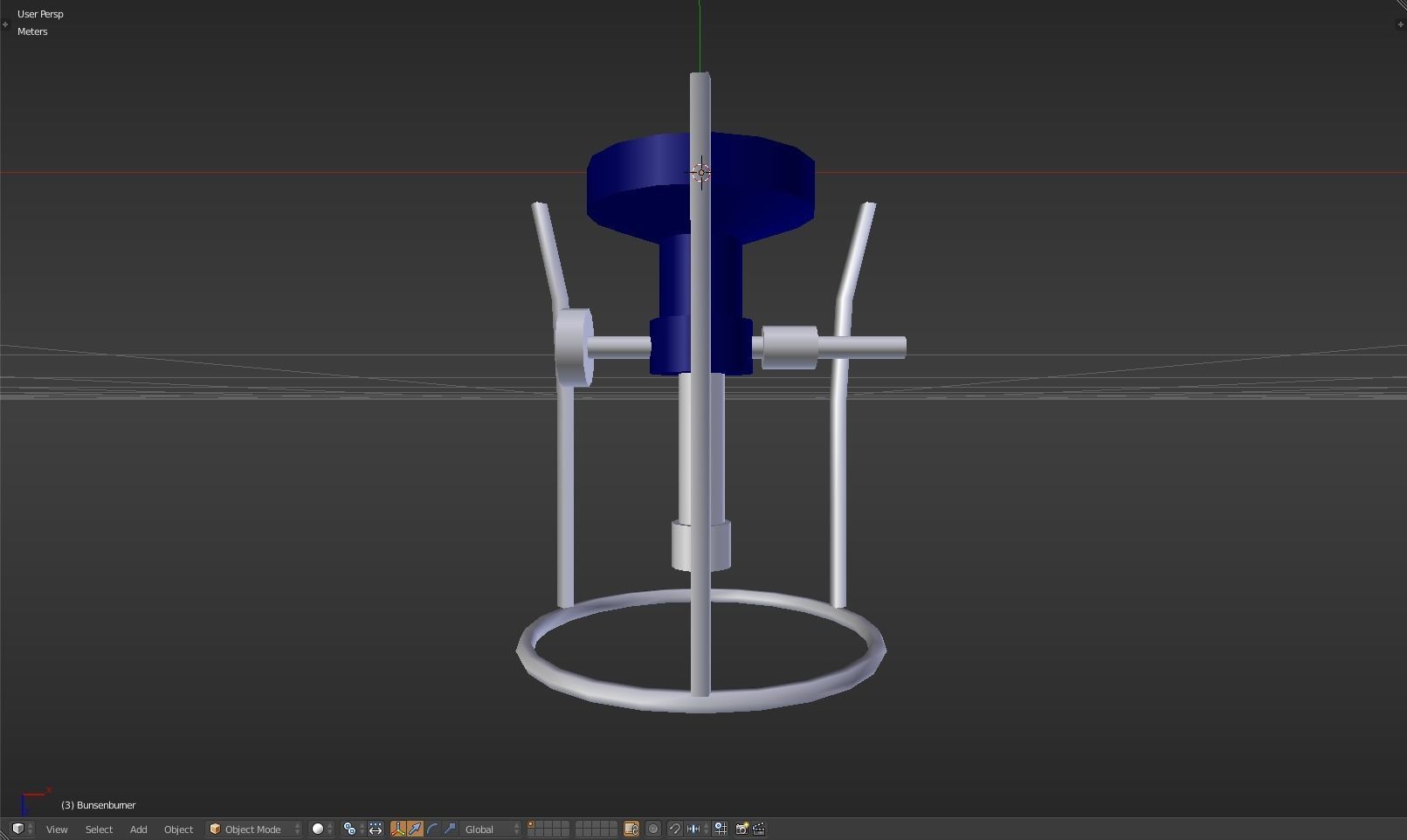 Bunsenburner lamp with metal stand Low-poly 3D model_27