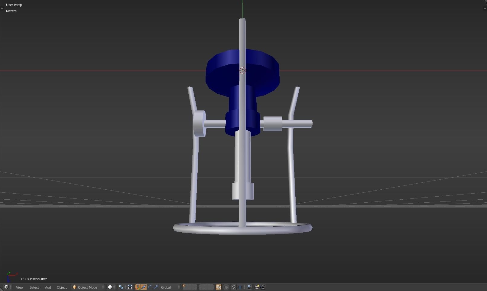 Bunsenburner lamp with metal stand Low-poly 3D model_26