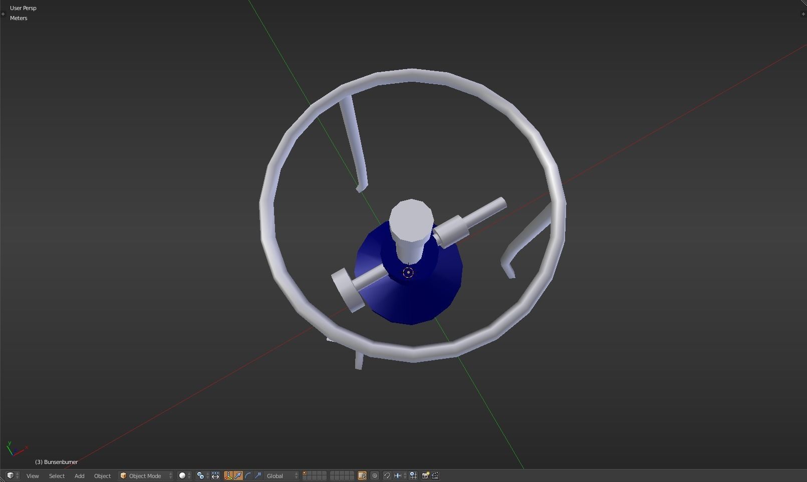 Bunsenburner lamp with metal stand Low-poly 3D model_14