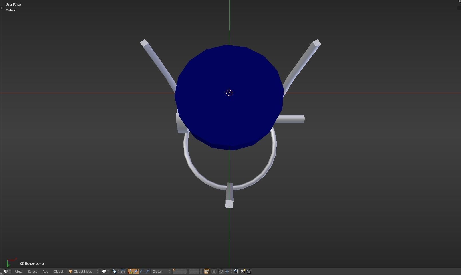 Bunsenburner lamp with metal stand Low-poly 3D model_32