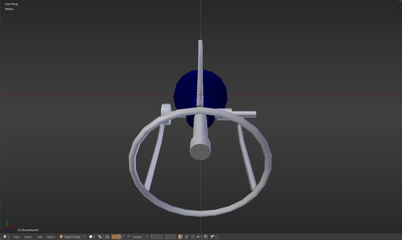 Bunsenburner lamp with metal stand Low-poly 3D model_23