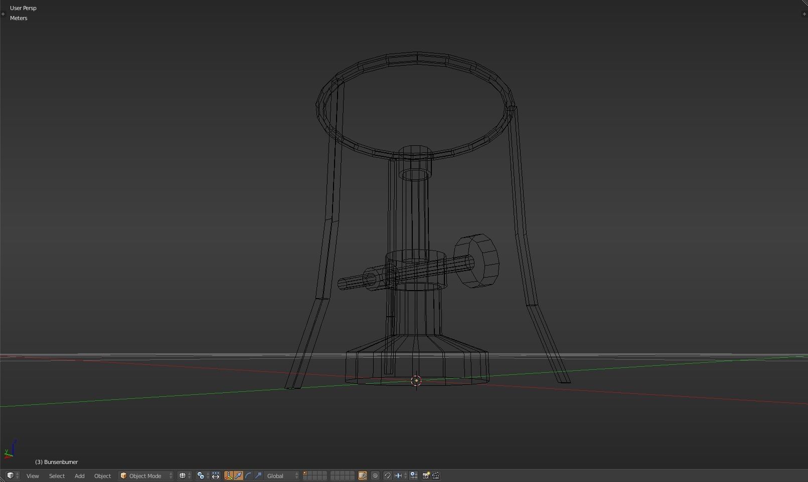 Bunsenburner lamp with metal stand Low-poly 3D model_13