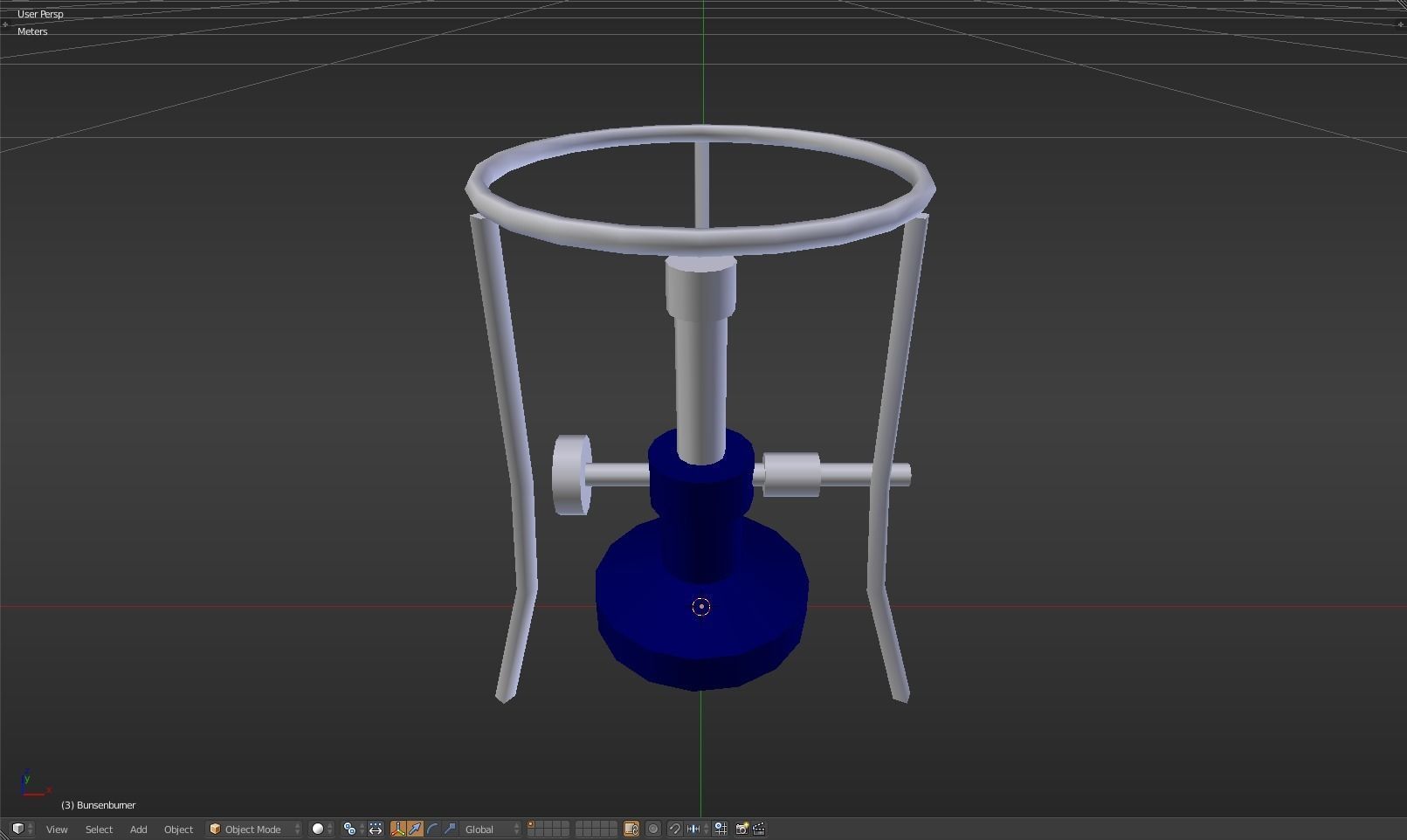 Bunsenburner lamp with metal stand Low-poly 3D model_18