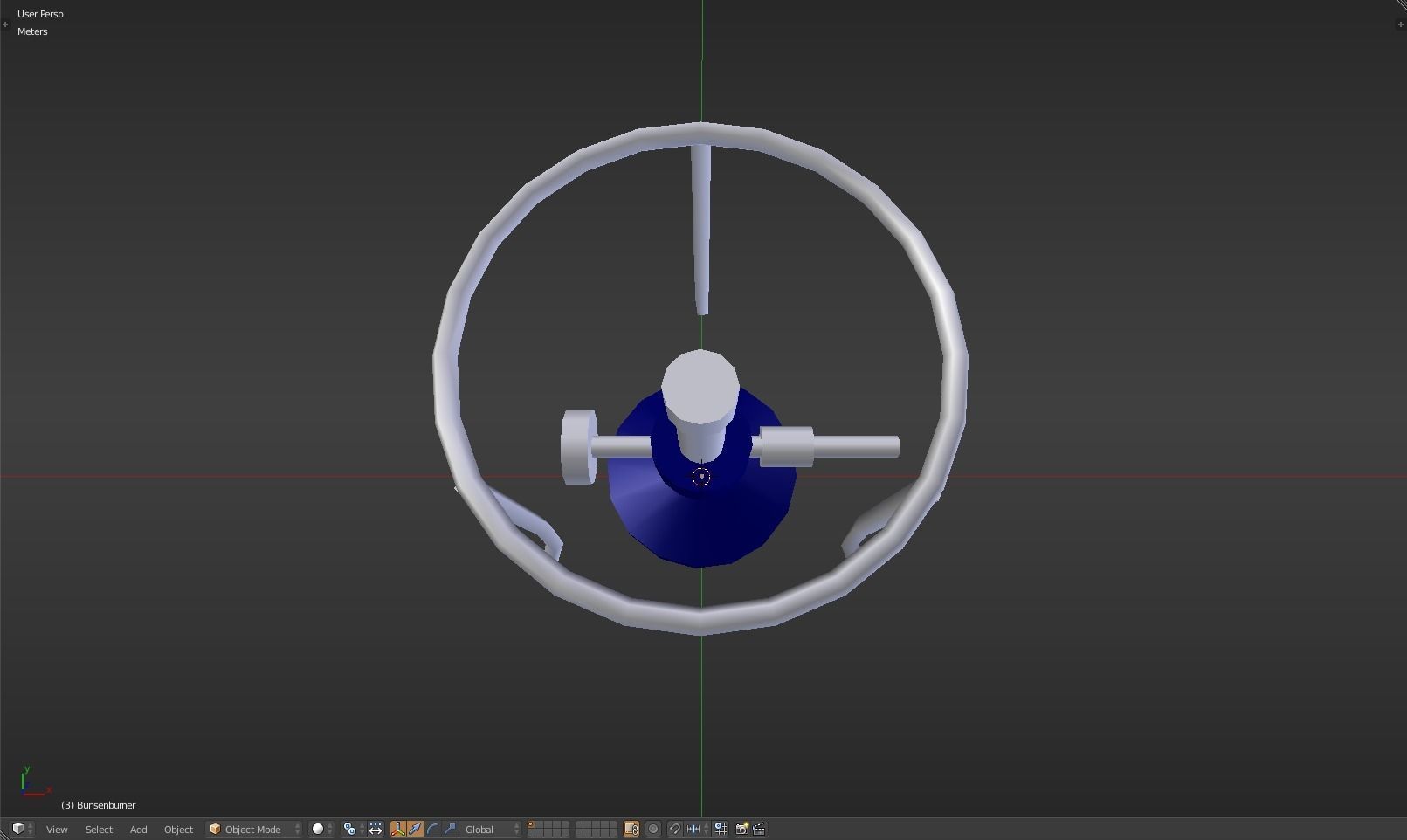 Bunsenburner lamp with metal stand Low-poly 3D model_20