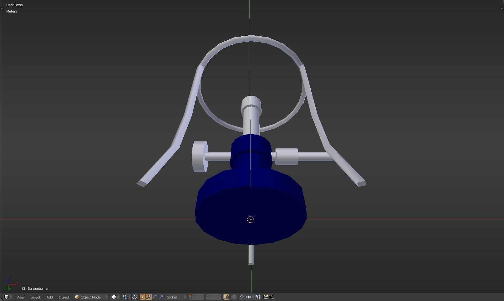 Bunsenburner lamp with metal stand Low-poly 3D model_36
