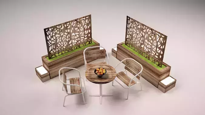 Garden chairs - vray 3D model