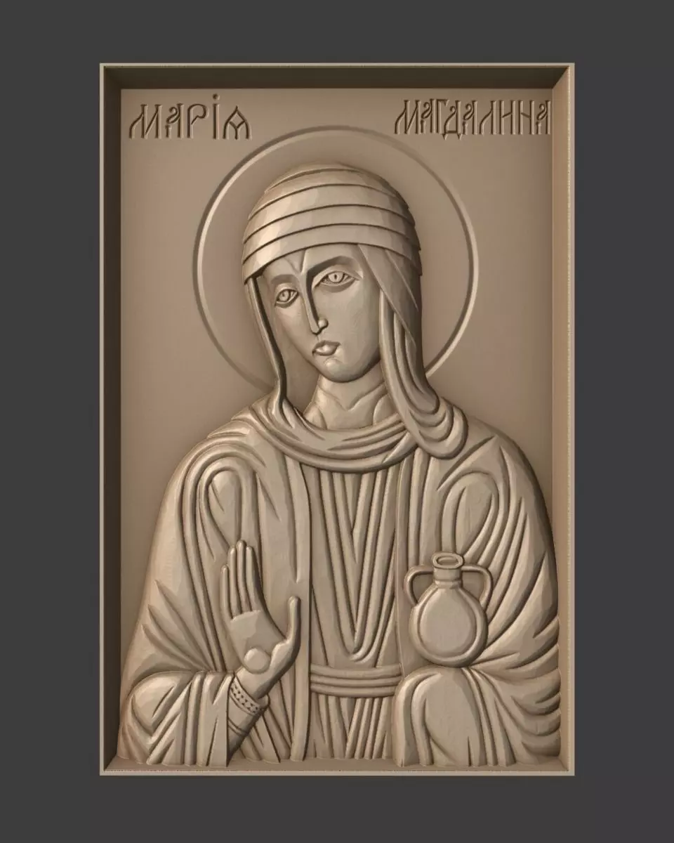 Orthodox Christian Icon of Saint Mary Magdalene 3D print model_0